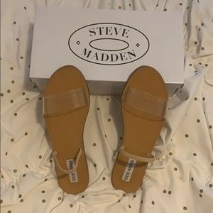 Barely worn Steve Madden clear sandals!